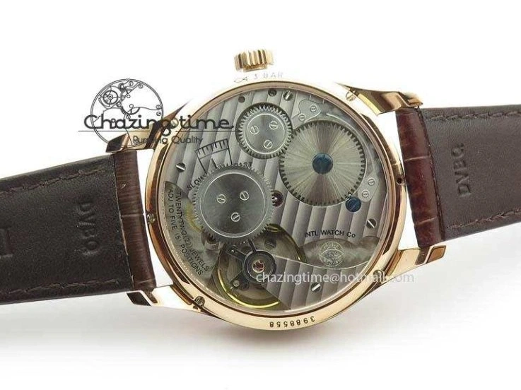 MIROTIME 0513 GoAnywhere Portuguese IW5444 RG White Dial RG Numbers On Brown Leather Strap A 7253